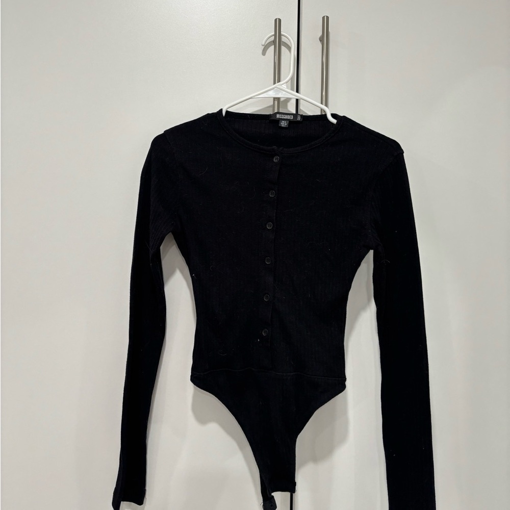 Missguided Black Ribbed Knit Top